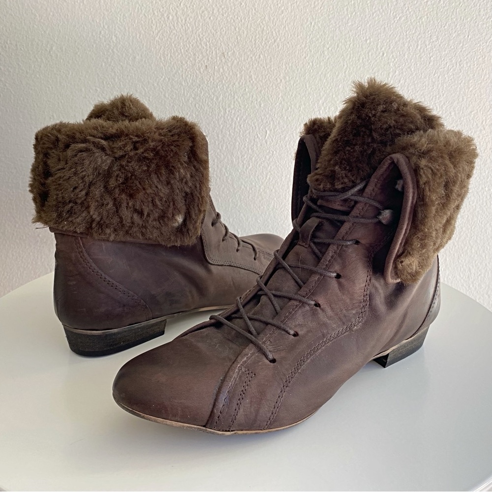 Steve Madden Fur Lined Boho Boot Leather Lace Up Convertible 9 - Picture 2 of 9